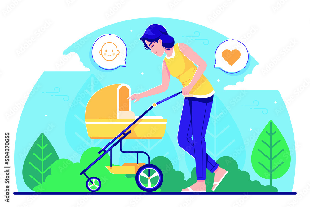 mother and her baby illustration background