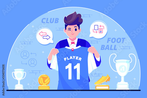 football player transfer illustration background