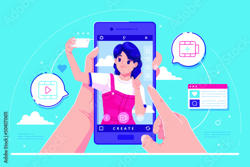 social media story concept illustration
