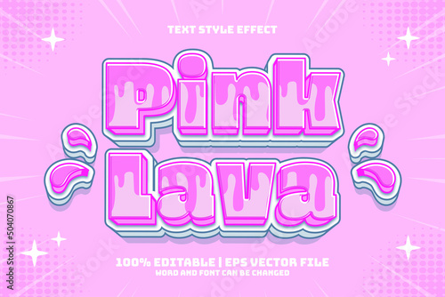 Pink Lava 3D flat cartoon style editable text effect
