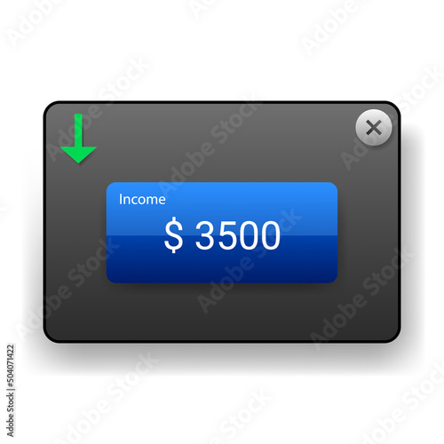 user interface pop up transfer income payday