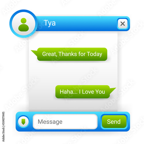 user interface pop up message chatting application