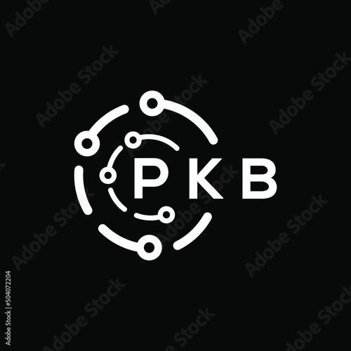 PKB technology letter logo design on black  background. PKB creative initials technology letter logo concept. PKB technology letter design.