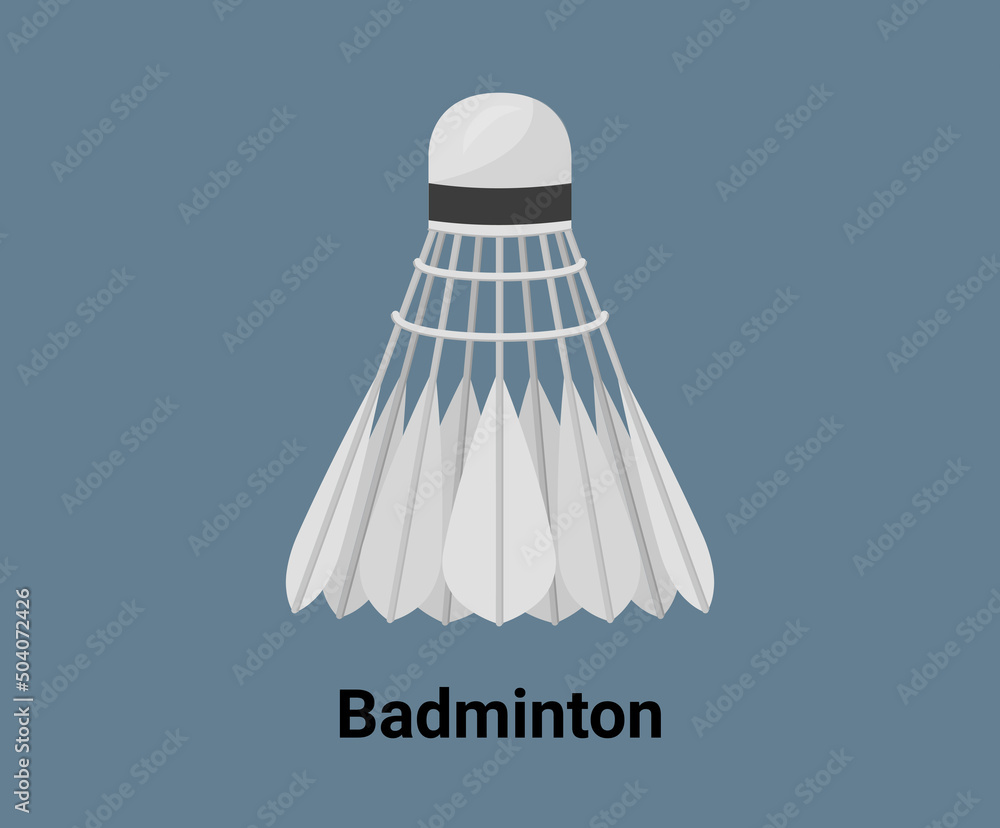 Shuttlecock to play badminton illustration set. badminton ball, birdie Vector drawing. Hand drawn style.