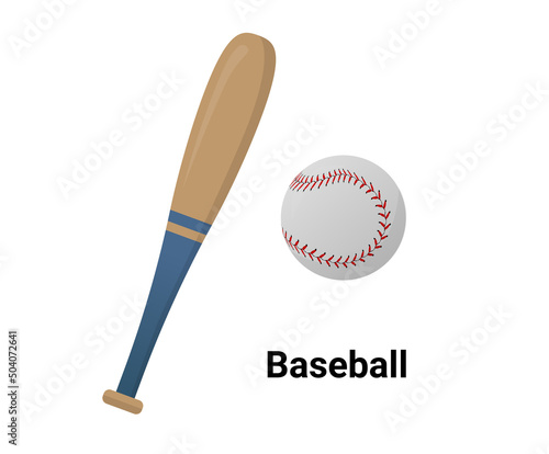 baseball illustration set. sport, ball, baseball bat. vector drawing. hand drawn style