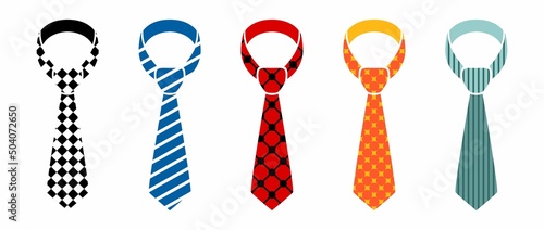 Canvas variety of tie vector collection
