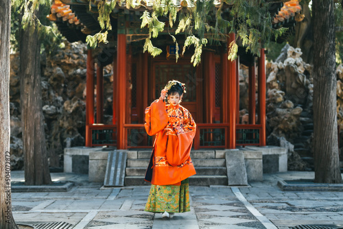 Photography Women in classical Chinese costumes in the Forbidden City
