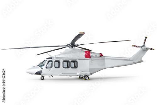 Fototapet Luxury business helicopter isolated on white background