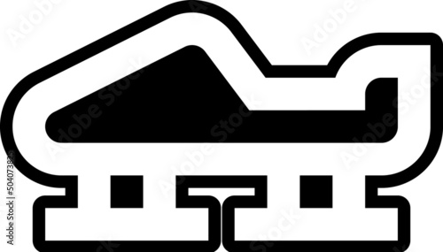 Billede på lærred Winter sports bobsleigh icon black vector illustration