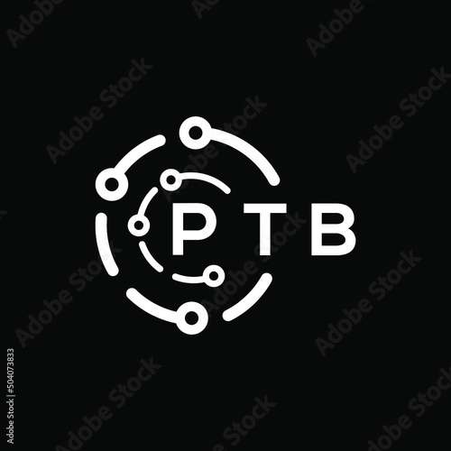 PTB technology letter logo design on black  background. PTB creative initials technology letter logo concept. PTB technology letter design.
 photo