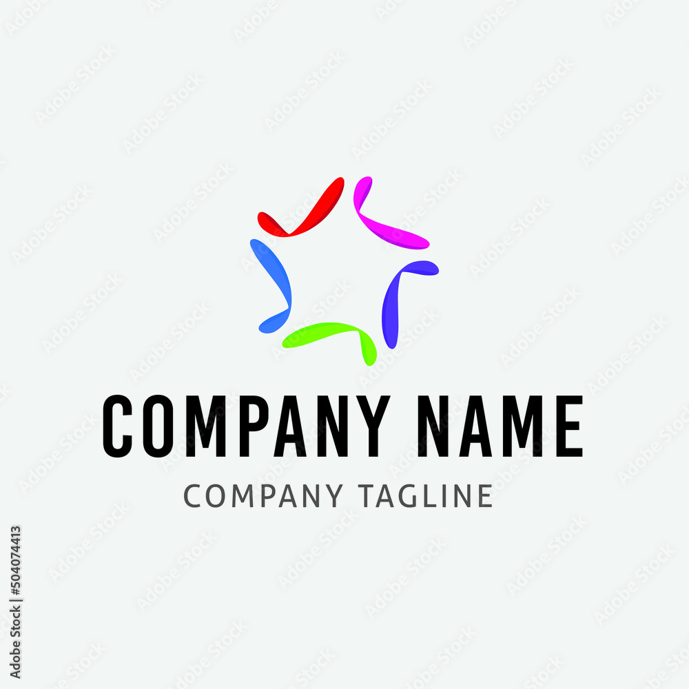 Technology colorful icon vector logo design template