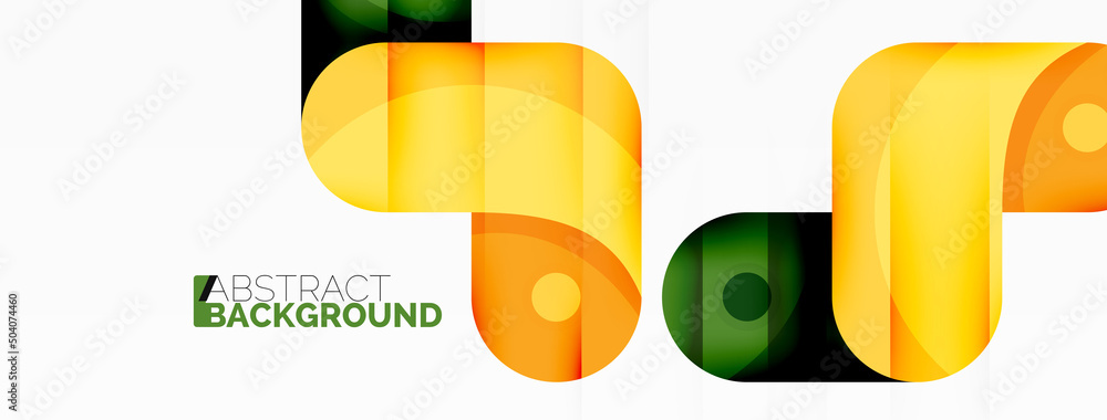 Fototapeta premium Creative geometric wallpaper. Round arrow shape minimal geometric background. Techno business template for wallpaper, banner, background or landing