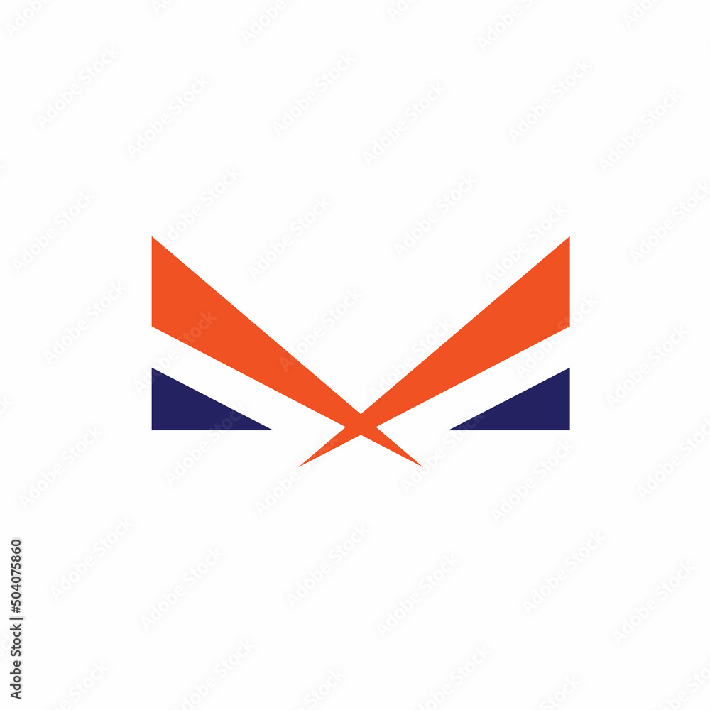 Fototapeta premium abstract M Letter wings concept vector icon Illustration design