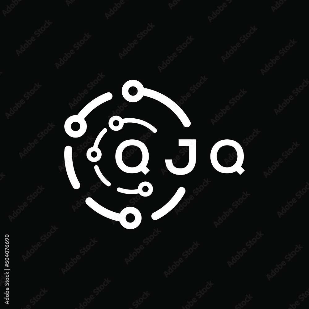 QJQ technology letter logo design on black background. QJQ creative initials technology letter logo concept. QJQ technology letter design. QJQ technology letter logo design on black background. QJQ creative initials technology letter logo concept. QJQ technology letter design.