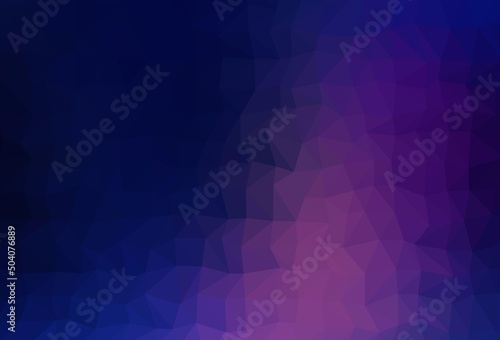 Dark Pink, Blue vector polygon abstract background.