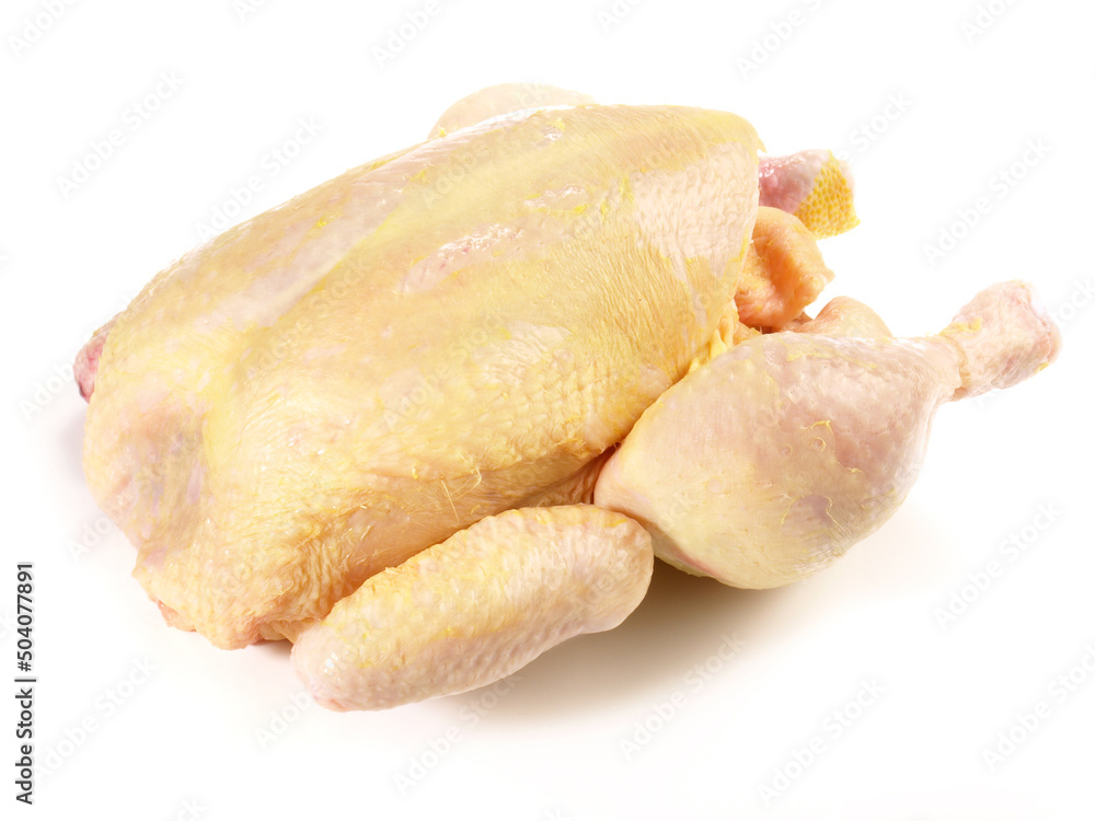 Rohes Hähnchen auf weißem Hintergrund - Freigestellt Rohes Hähnchen auf weißem Hintergrund - Freigestellt