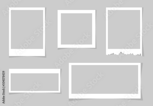 Photo Frame Collection. Polaroid photo frame set.Photo frames with realistic drop shadow vector effect isolated design.