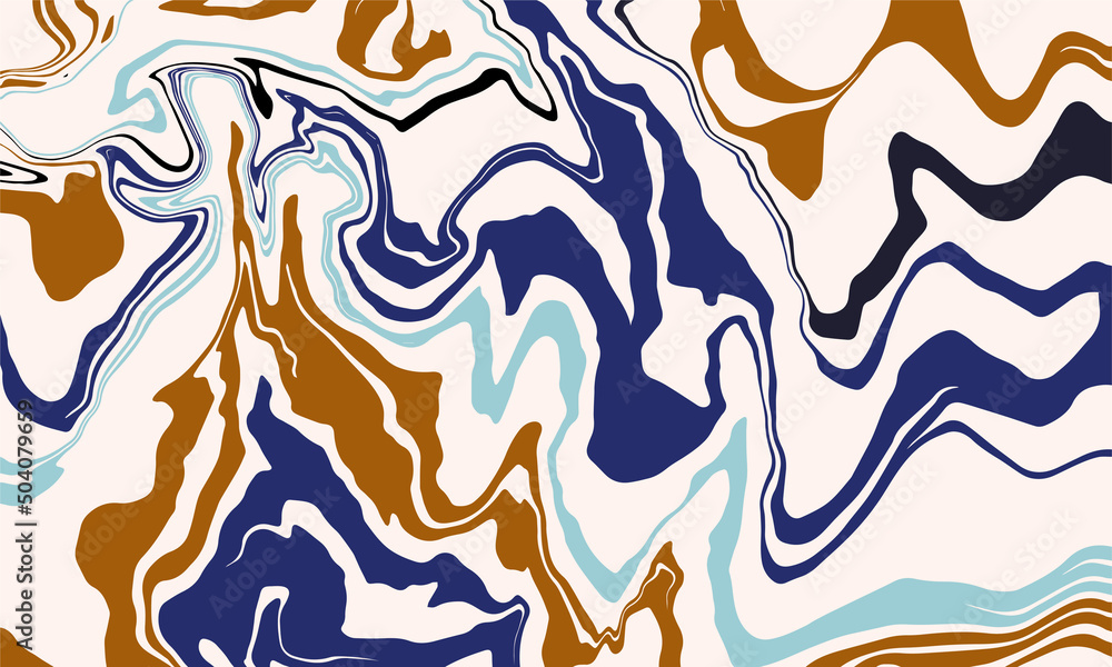 Modern color wavy liquid background. Marble texture. Trendy pattern for textiles and interior