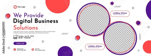 Business conference banner template design for webinar, marketing, online class program, etc