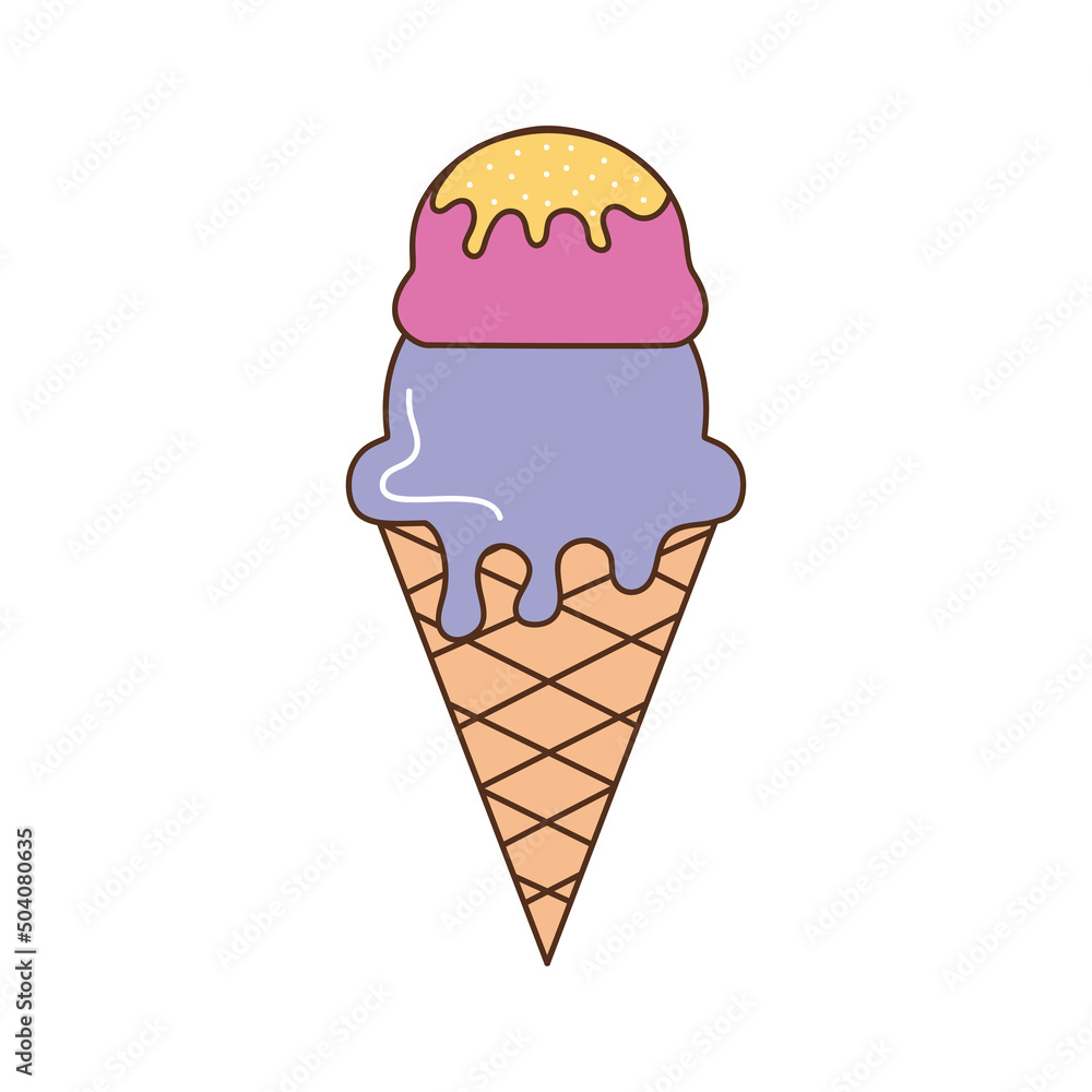 three colors ice cream