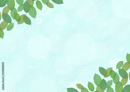 leaf frame digitally drawn illustration