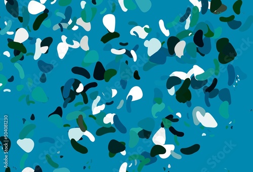 Light blue, green vector template with memphis shapes.