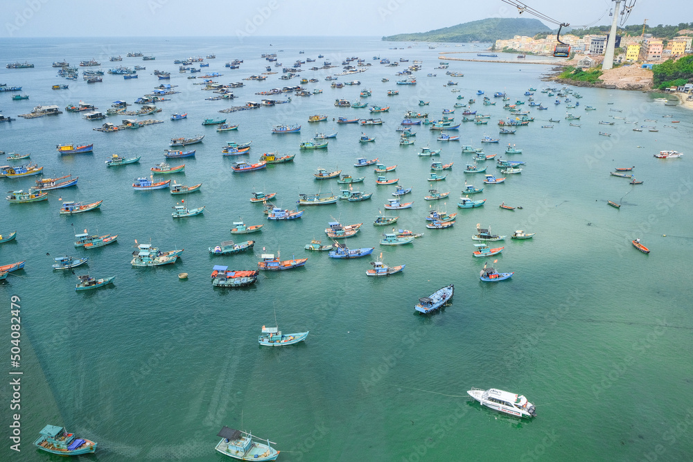 Fototapeta premium the fishing boats on the ocean