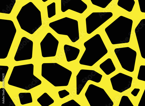 Giraffe skin in yellow color seamless pattern. Animal Texture for background. Vector. 