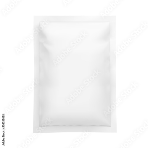 Realistic blank sachet mockup for food, cosmetic and hygiene. Perfect to make final pack shot your product. Vector illustration on white background. EPS10	