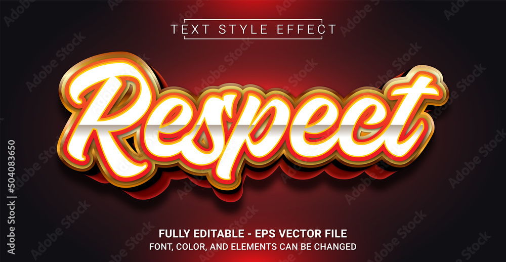 Respect Text Style Effect. Editable Graphic Text Template.