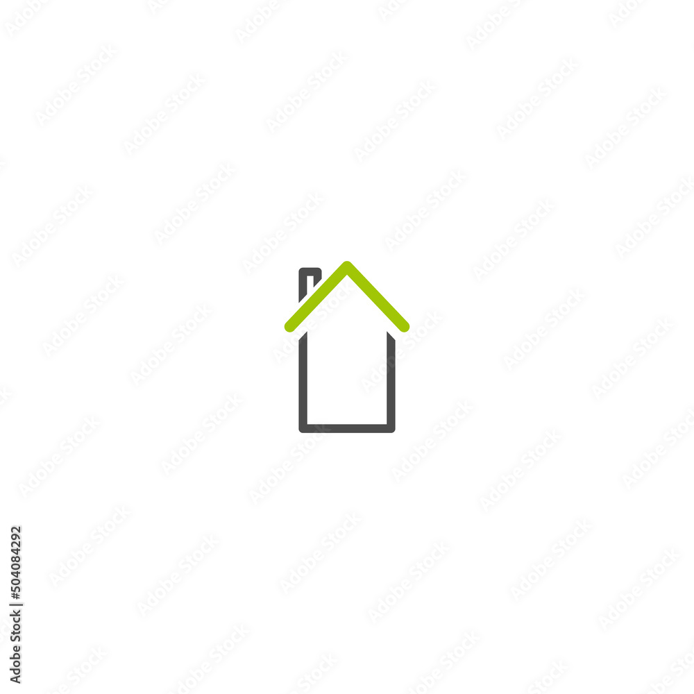 Flat black outline home icon. Simple silhouette of the house with roof and chimney. Icon isolated on white. Building symbol. Real estate sign. Flat black outline home icon. Simple silhouette of the house with roof and chimney. Icon isolated on white. Building symbol. Real estate sign.