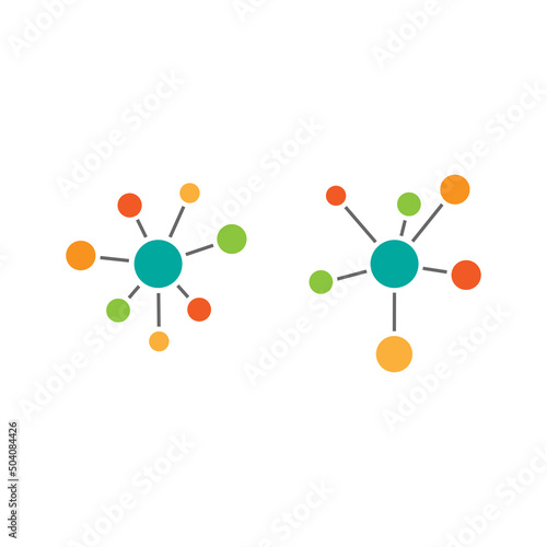 Hub network connection icon isolated on white. Tech or technology logo.