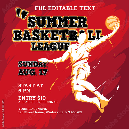 basketball summer league flyer template