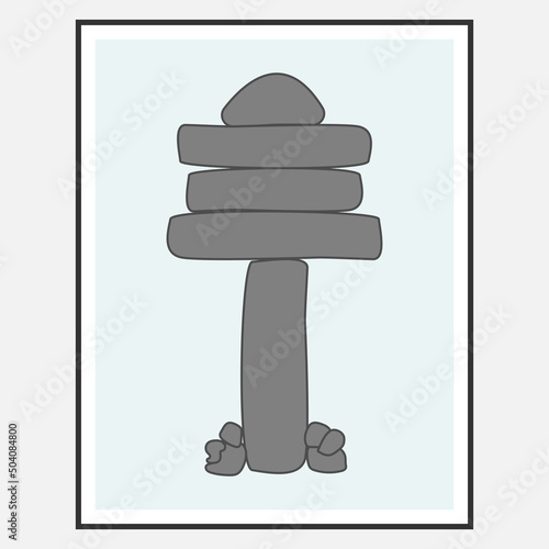 Abstract stone pile design for wall decoration