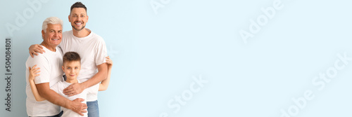 Man with his father and son...