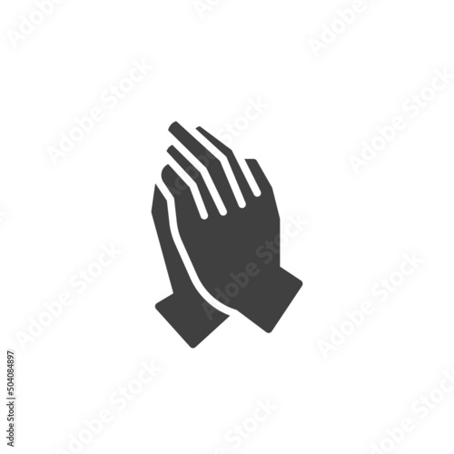 Praying hands vector icon