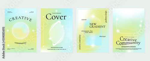 Fluid gradient background vector. Cute and minimalist style posters, Photo frame cover with pastel colorful geometric shapes and liquid color. Modern wallpaper design for social media, idol poster.