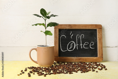 Chalkboard with word COFFEE...