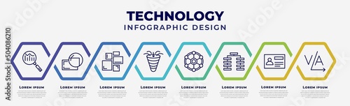 vector infographic design template with icons and 8 options or steps. infographic for technology concept. included search engine marketing, retina display, grid system, sales funnel, multichannel