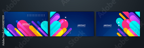 Set of abstract blue orange red yellow white colorful square background. Vector abstract graphic design banner pattern presentation background web template.