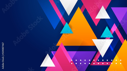 Minimal geometric blue orange red yellow white colorful light technology background abstract design. Vector illustration abstract graphic design banner pattern presentation background web template.
