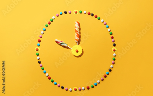 Colorful candy clock with l...