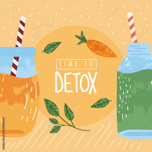 time to detox lettering card