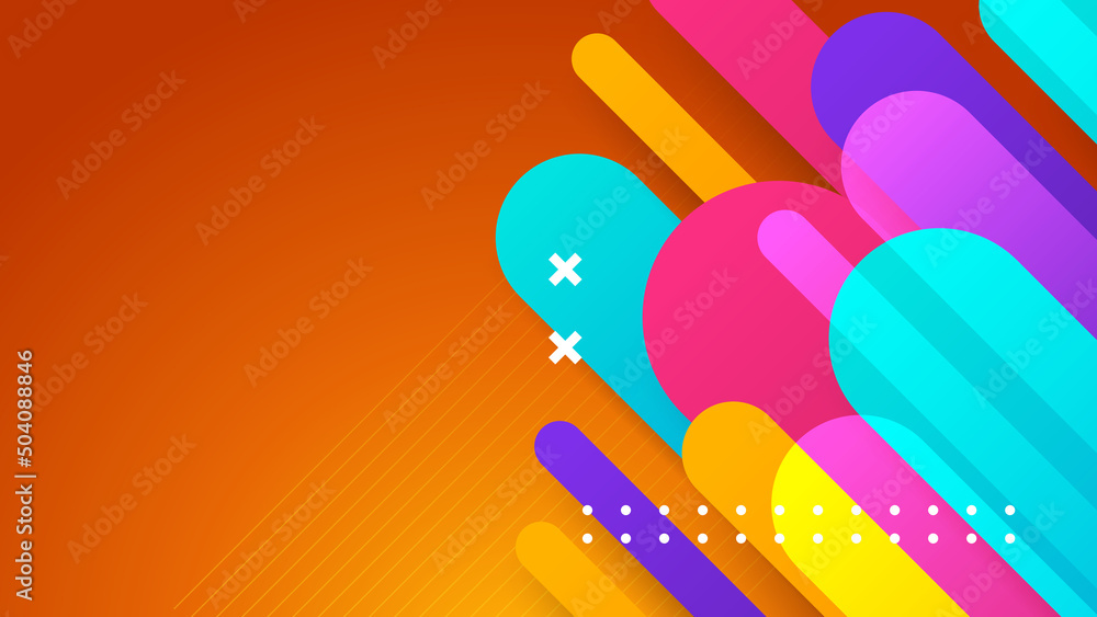 orange red blue white colorful abstract modern technology background design. Vector abstract graphic presentation design banner pattern background web template.