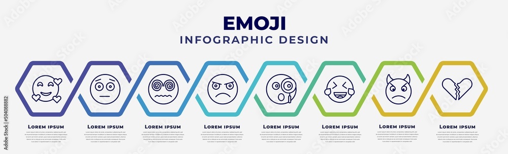 Emojis Indesign Graphics Vetor de vector infographic design template with icons and 8 options or ...