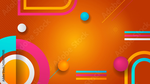 Minimal geometric orange red blue white colorful light technology background abstract design. Vector illustration abstract graphic design banner pattern presentation background web template.