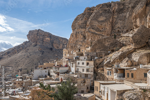 The town of Maaloula located in south Syria was built into the ragged mountainside