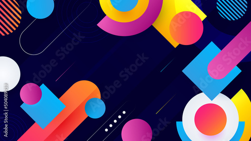 blue red black 3d white colorful square abstract modern technology background design. Vector abstract graphic presentation design banner pattern background web template.