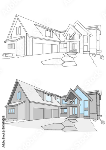 Vector sketch of house