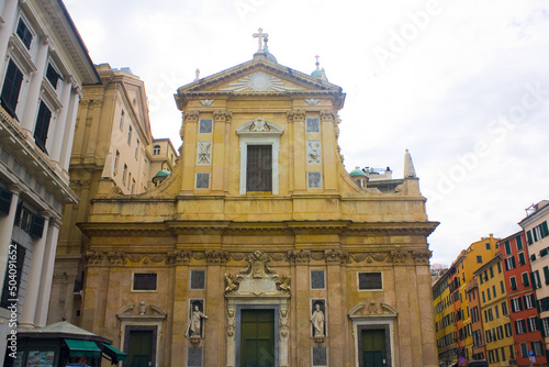 Jesus Church or Chiesa del Gesu at Piazza Matteotti in Genoa, Italy photo